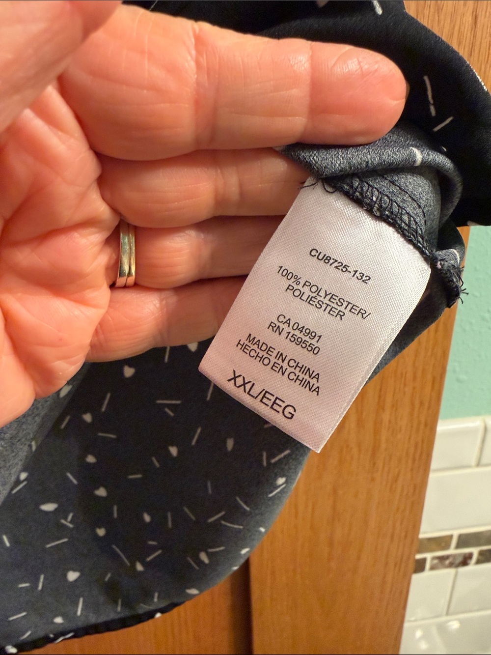 Hilary Radley Black Blouse with White Confetti Dots & hearts - Picture 6 of 7